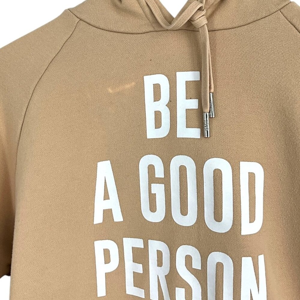 Be A Good Person BAGP Hoodie Sweatshirt Beige *FLAW* Size Medium M Unisex - Picture 3 of 8